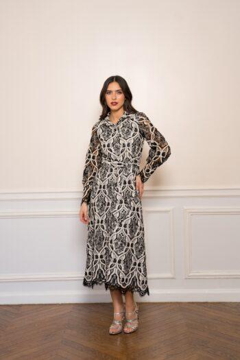 Kleid aus Guipure-Spitze mit Trapeznaht