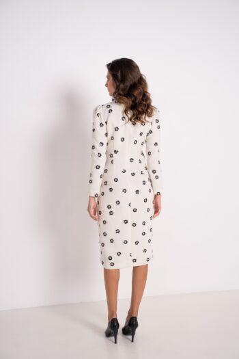 Robe ivoire fleurs couture ÉCAILLE PARIS vue de dos raffinée