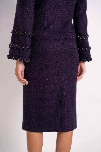 jupe bouclette violette détail arrière couture ÉCAILLE Paris