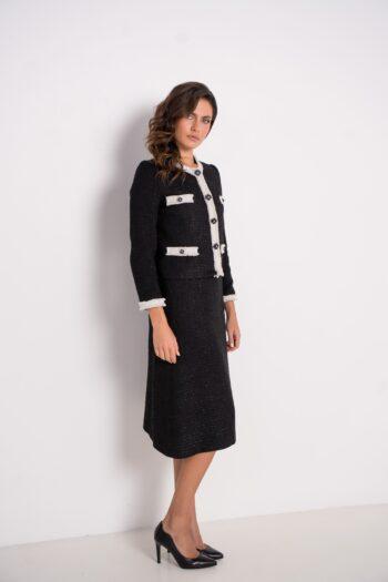 Conjunto de chaqueta y falda Flash couture negro - vista lateral