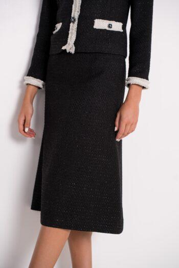Elegante falda negra Traje Flash - detalle delantero