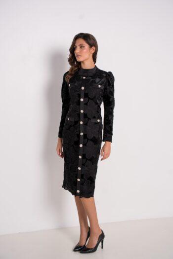 Vestido de guipur y terciopelo