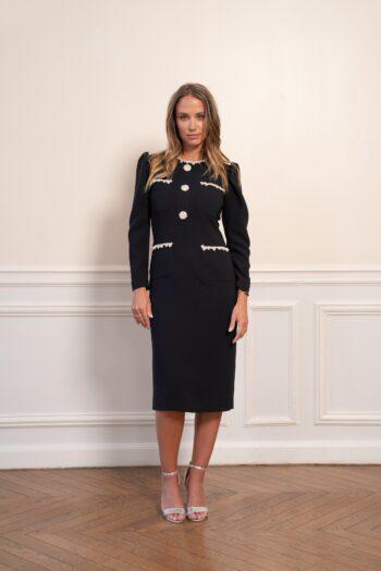 robe crêpe marine chic