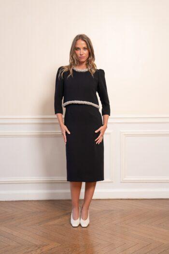 robe crêpe noire femme