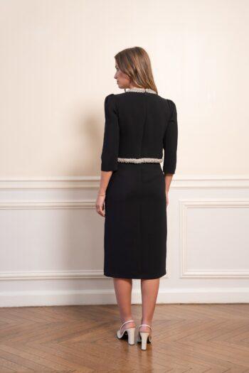 dos robe élégante couture noire