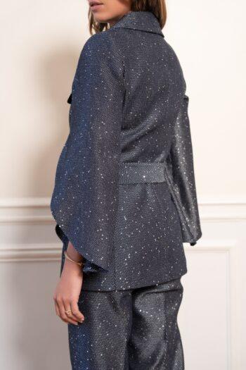 Elegant formal jacquard pants set