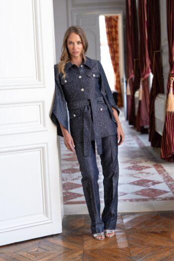 Gio luxury jacquard two piece evening set for women by ECAILLE PARIS