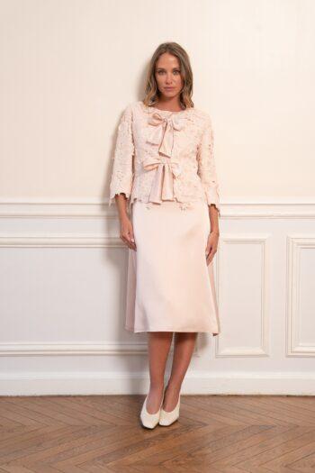 Veste Guillemette en guipure – veste guipure rose élégante