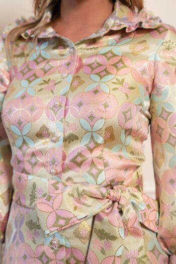 robe Hadar élégante en jacquard pastel