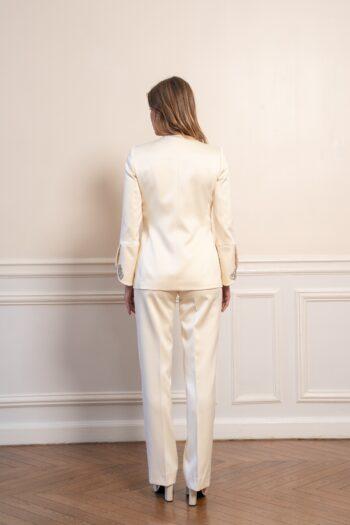 Tailored ivory evening set for women